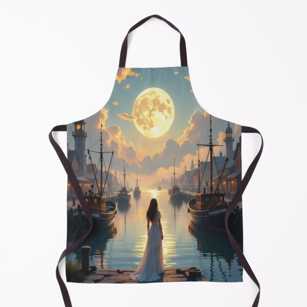Item preview, Moonlit Harbor & Clockwork Dreams. Between tranquility, mechanics, and magic – a scene full of story vibes designed and sold by FotoworldEdel.