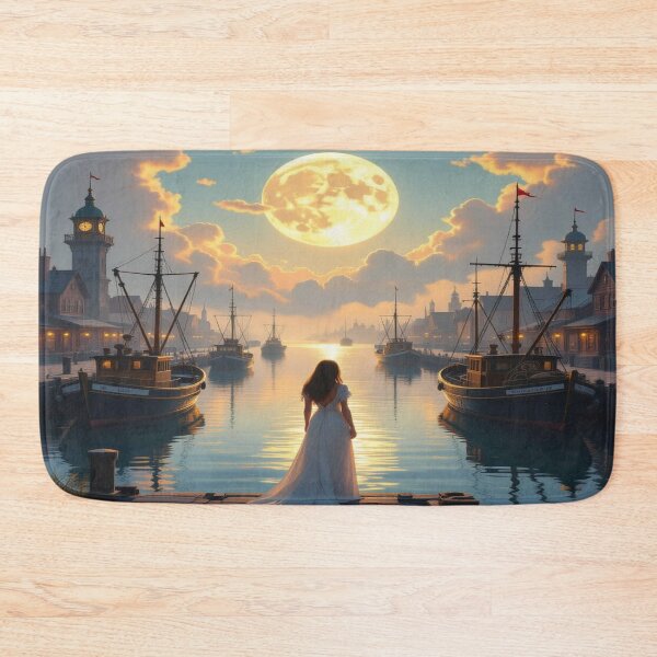 Item preview, Moonlit Harbor & Clockwork Dreams. Between tranquility, mechanics, and magic – a scene full of story vibes designed and sold by FotoworldEdel.