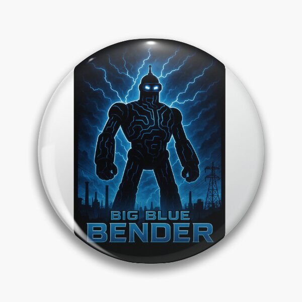 Item preview, Big Blue Bender Cyberpunk Robot Silhouette designed and sold by Zyptee.