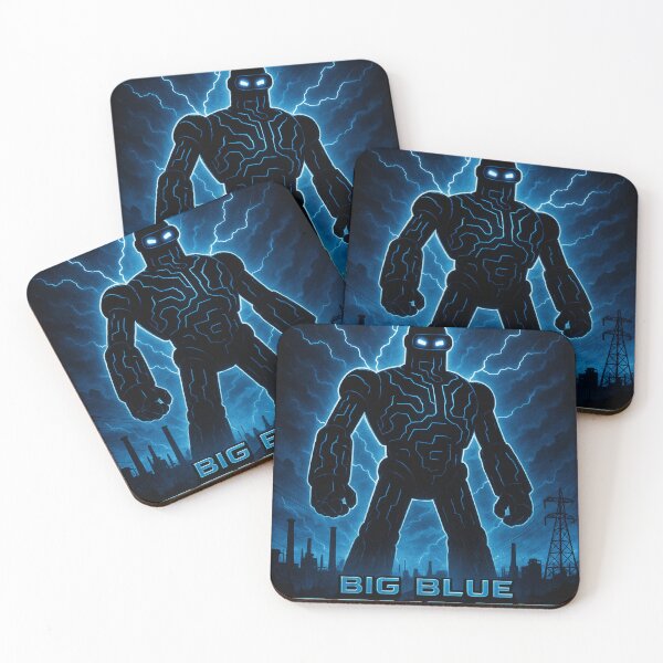 Item preview, Big Blue Bender Cyberpunk Robot Silhouette designed and sold by Zyptee.