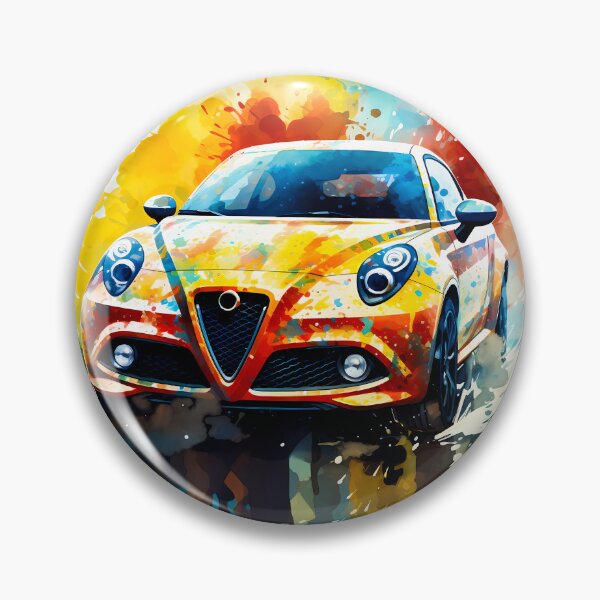 Item preview, Urban Street Art Meets Dynamic Compact Car On White Canvas designed and sold by RevUpDesign.