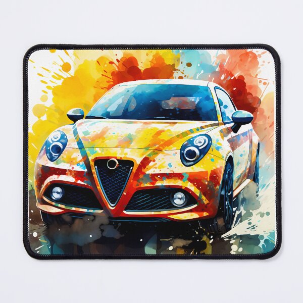 Item preview, Urban Street Art Meets Dynamic Compact Car On White Canvas designed and sold by RevUpDesign.