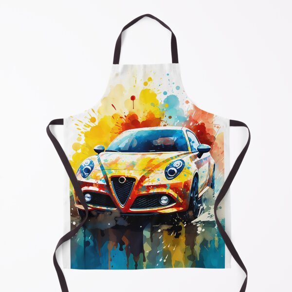 Item preview, Urban Street Art Meets Dynamic Compact Car On White Canvas designed and sold by RevUpDesign.