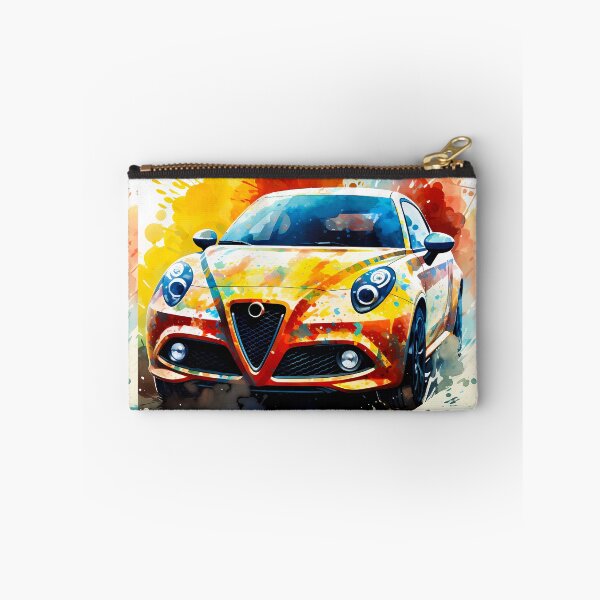 Item preview, Urban Street Art Meets Dynamic Compact Car On White Canvas designed and sold by RevUpDesign.