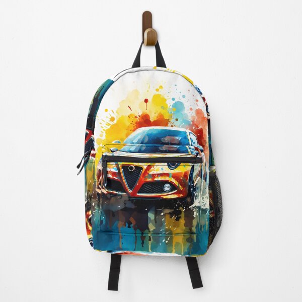 Item preview, Urban Street Art Meets Dynamic Compact Car On White Canvas designed and sold by RevUpDesign.