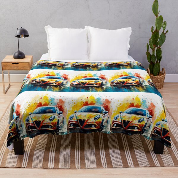 Item preview, Urban Street Art Meets Dynamic Compact Car On White Canvas designed and sold by RevUpDesign.