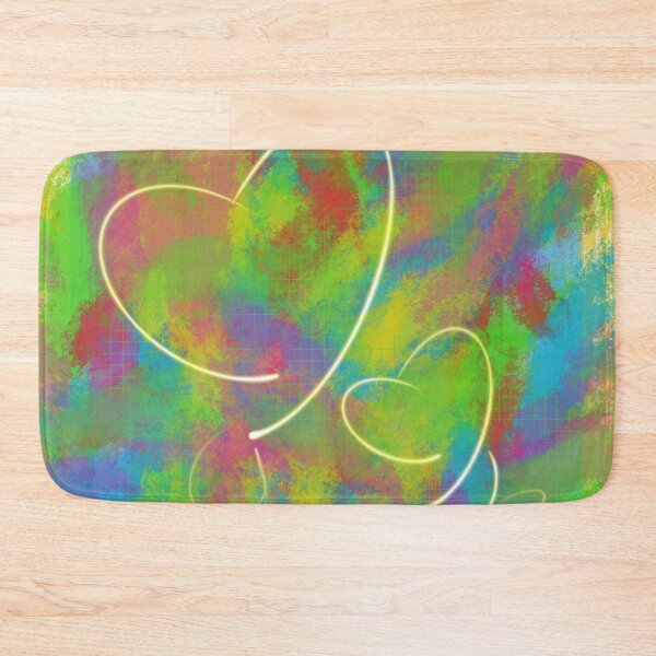 Item preview, Lights of love and friendship - colorful design with heart flower lines in green, blue, pink, semi abstract pattern designed and sold by Susanna Schorr.