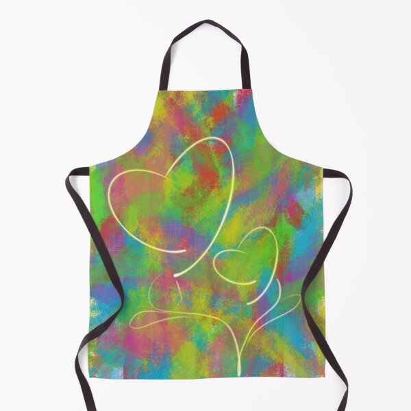 Item preview, Lights of love and friendship - colorful design with heart flower lines in green, blue, pink, semi abstract pattern designed and sold by Susanna Schorr.