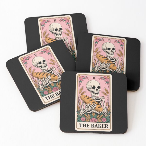 Item preview, The Baker Skeleton Holding Fresh Bread Tarot Card Design designed and sold by Blok45.