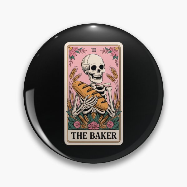 Item preview, The Baker Skeleton Holding Fresh Bread Tarot Card Design designed and sold by Blok45.