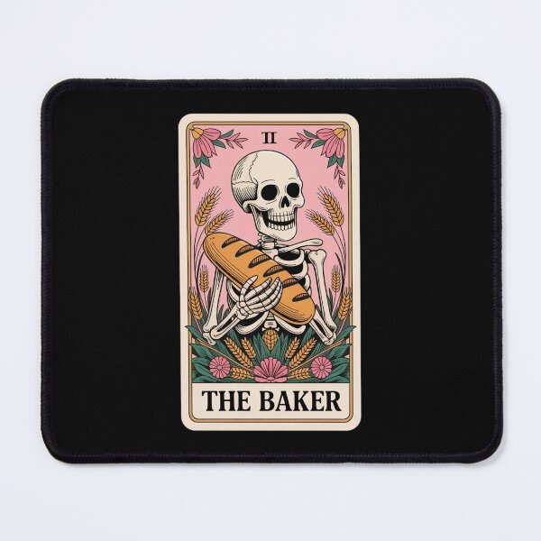 Item preview, The Baker Skeleton Holding Fresh Bread Tarot Card Design designed and sold by Blok45.
