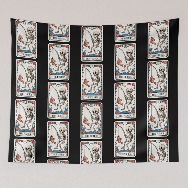 Item preview, The Fisher Skeleton Fisherman Tarot Card Design designed and sold by Blok45.
