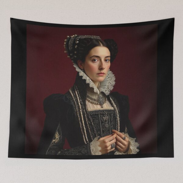 Item preview, Elizabeth Bathory vintage royal portrait art designed and sold by Vintage Designs +.