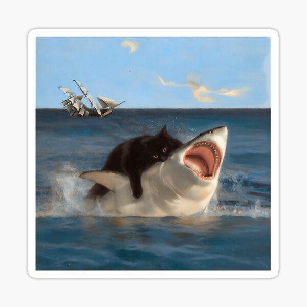 Item preview, Giant Cat Attacks Shark (Epic And Cool) designed and sold by shaylinconven.
