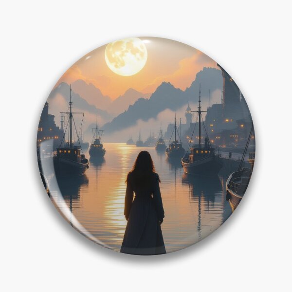 Item preview, Moonlit Harbor & Clockwork Dreams. Between tranquility, mechanics, and magic – a scene full of story vibes designed and sold by FotoworldEdel.