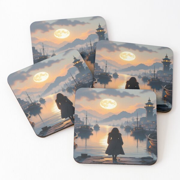 Item preview, Moonlit Harbor & Clockwork Dreams. Between tranquility, mechanics, and magic – a scene full of story vibes designed and sold by FotoworldEdel.