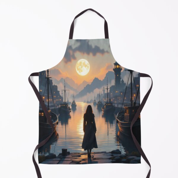 Item preview, Moonlit Harbor & Clockwork Dreams. Between tranquility, mechanics, and magic – a scene full of story vibes designed and sold by FotoworldEdel.