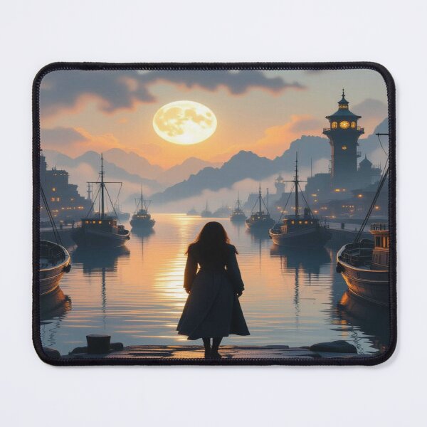 Item preview, Moonlit Harbor & Clockwork Dreams. Between tranquility, mechanics, and magic – a scene full of story vibes designed and sold by FotoworldEdel.