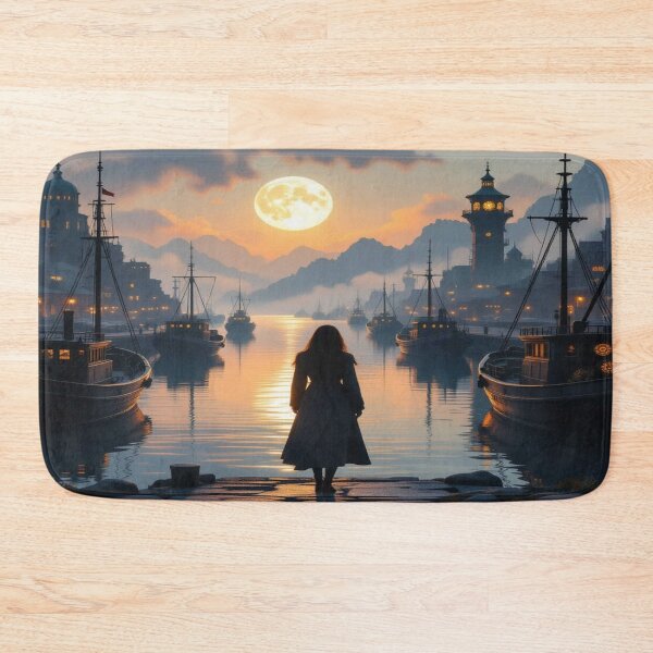 Item preview, Moonlit Harbor & Clockwork Dreams. Between tranquility, mechanics, and magic – a scene full of story vibes designed and sold by FotoworldEdel.