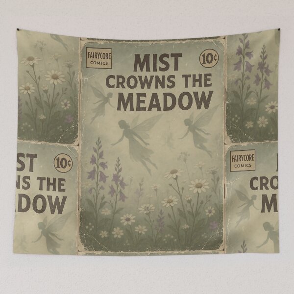 Item preview, Ethereal Fairycore Art: Mist crowns the meadow designed and sold by bapupa.