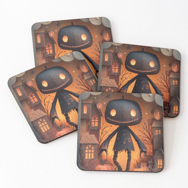 Item preview, Paper-Cut Stitched Pumpkin Doll — Cozy Halloween Shadowbox designed and sold by AJ Lab.
