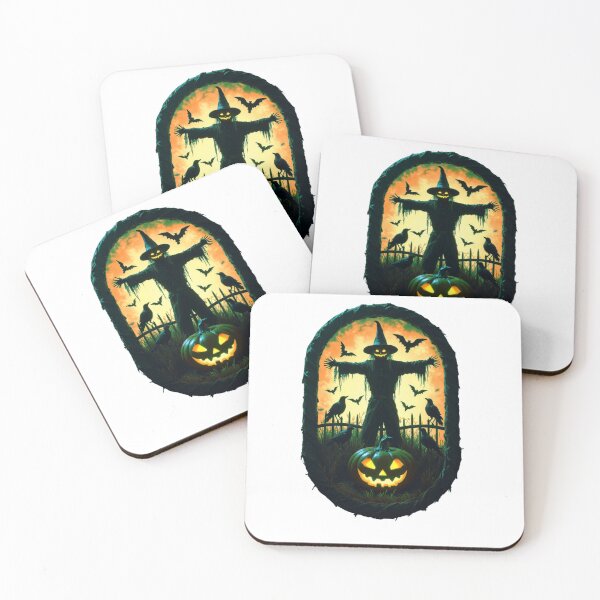 Item preview, A Sinister Scarecrow Under The Fiery Halloween Sky designed and sold by e-camelleone.