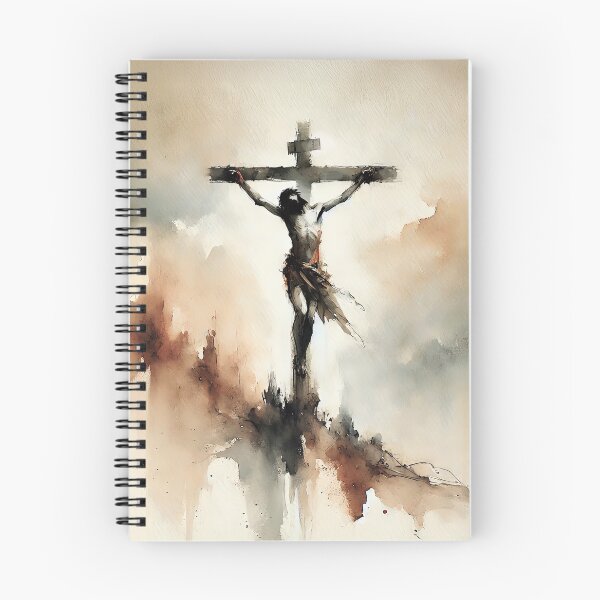 Item preview, The Crucifixion – Jesus on the Cross Watercolor Art designed and sold by FaithArtCrea.