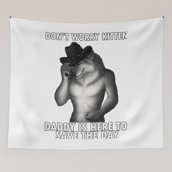 Item preview, Don'T Worry Kitten Funny Wolf Meme designed and sold by buttonnatan.