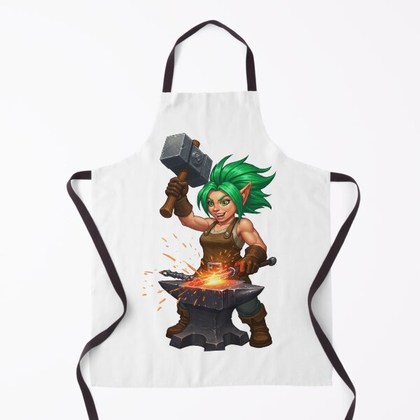 Item preview, Fantasy Elf Blacksmith Gamer T-Shirt – Cute RPG Girl Forging Sparks designed and sold by Neuroscribble.