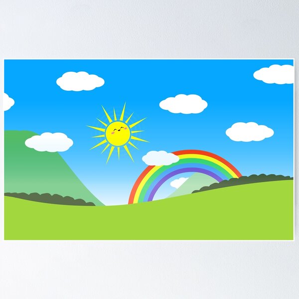 Item preview, Happy Sun Rainbow and Clouds designed and sold by Liron Peer's Magical Store.