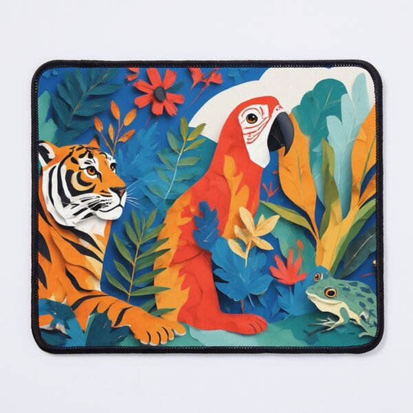 Item preview, Tropical Cut-Out Animals Abstract Collage designed and sold by yellowwpaint.