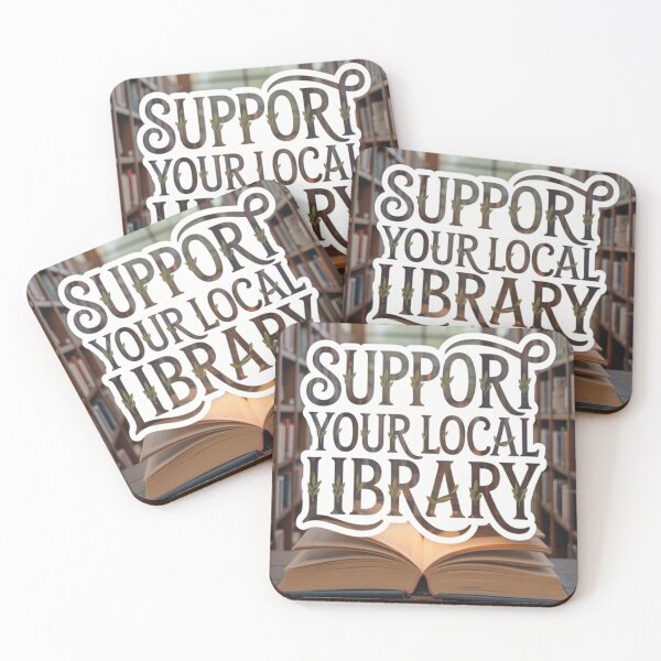 Item preview, Support Your Local Library For Reader Librarian Logo With Leaf designed and sold by sadedream.