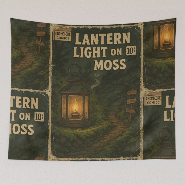 Item preview, Cozy Gnomecore: Lantern light on moss designed and sold by bapupa.