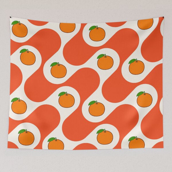 Item preview, Orange retro wave with fruit designed and sold by BritishDelights.