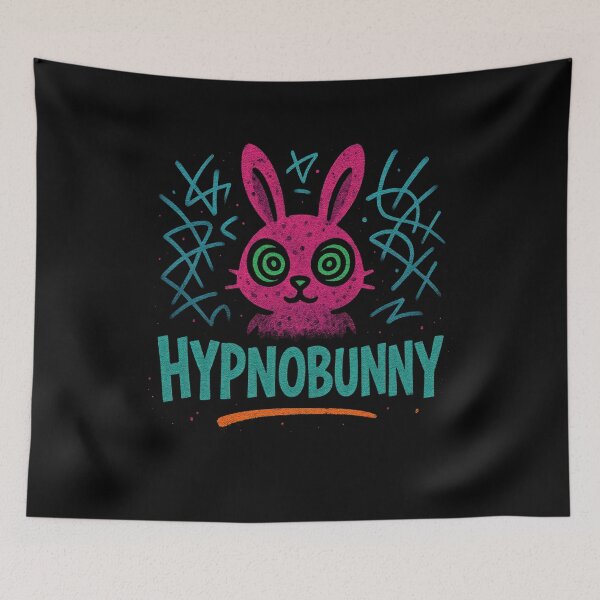 Item preview, Funny Psychedelic Hypno Bunny Art designed and sold by Dogdogdesignsart .