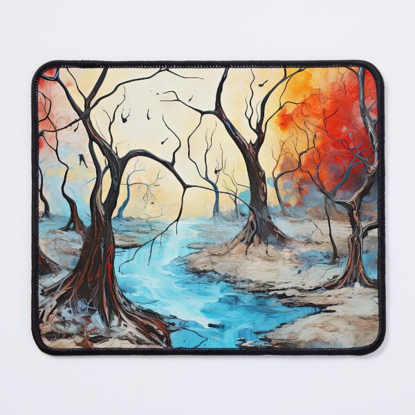 Item preview, Enchanted Forest Stream at Autumn Twilight Mondrian Style designed and sold by Jerhus.