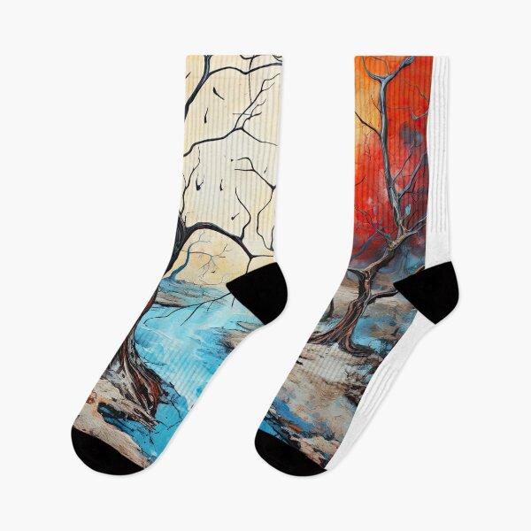 Item preview, Enchanted Forest Stream at Autumn Twilight Mondrian Style designed and sold by Jerhus.