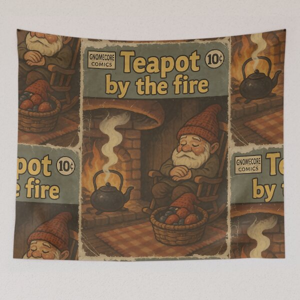 Item preview, Cozy Gnomecore: Teapot by the fire designed and sold by bapupa.