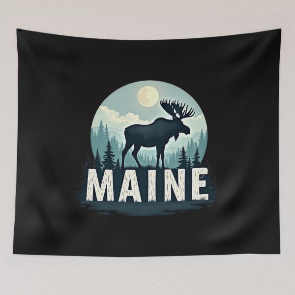 Item preview, Maine Moose Silhouette – Wildlife Nature Adventure Design designed and sold by TheRamesCo.