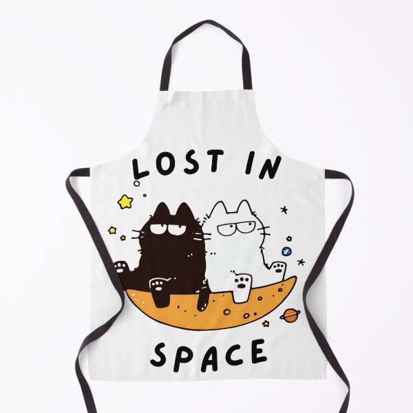 Item preview, Lost in Space Cats – Cute Black and White Cat Illustration designed and sold by LittleSmileLab.
