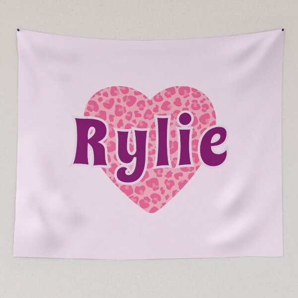 Item preview, Rylie Name Pink Leopard Heart  designed and sold by Jeallan Designs.