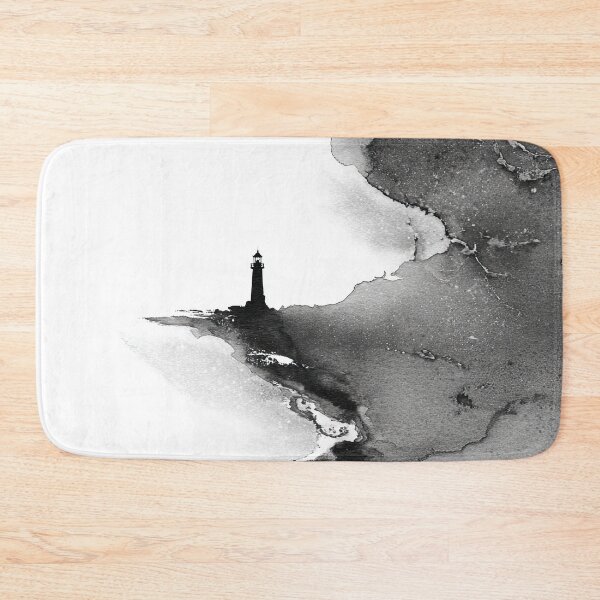 Item preview, Lighthouse Solitude Art Ink Seascape Minimalist designed and sold by Jerhus.
