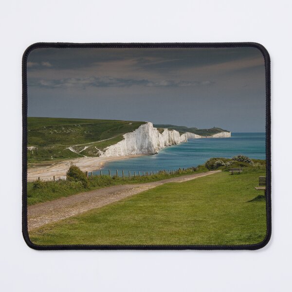 Item preview, A seat with a view over the Seven Sisters at Cuckmere Haven Sussex England UK designed and sold by John Gilham - Landscape Photography.