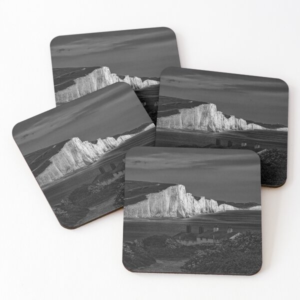 Item preview, Low Key Black and White of The Seven Sisters at Cuckmere Haven in East Sussex England UK designed and sold by John Gilham - Landscape Photography.
