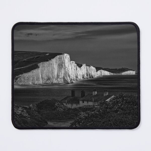 Item preview, Low Key Black and White of The Seven Sisters at Cuckmere Haven in East Sussex England UK designed and sold by John Gilham - Landscape Photography.