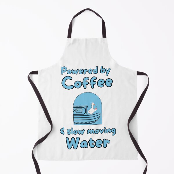 Artikelvorschau, Angetrieben von Kaffee und langsam fließendem Wasser – Lustiges Narrowboat-Gans-Design entworfen und verkauft von JustJuJuDesigns.