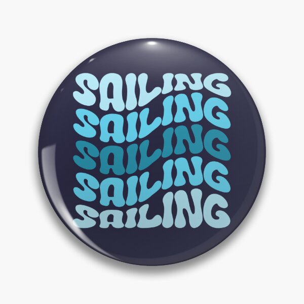 Item preview, Sailing Blue Wavy Retro Sailor Boat Groovy designed and sold by StrideSuccess.