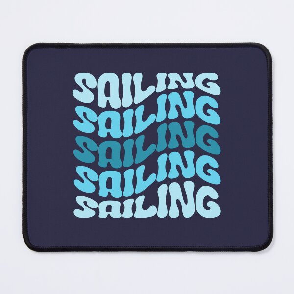 Item preview, Sailing Blue Wavy Retro Sailor Boat Groovy designed and sold by StrideSuccess.