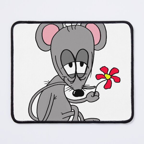 Item preview, Cute Gray Mouse with Flower – Hand-Drawn Cartoon Style designed and sold by InFrameVision.