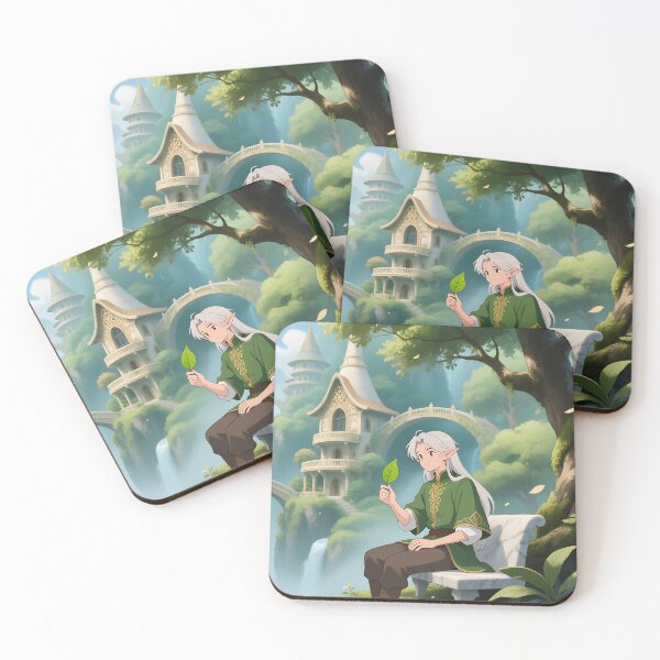 Item preview, Elven Forest Anime Village Background - Leafy Green designed and sold by The Paper Comet.
